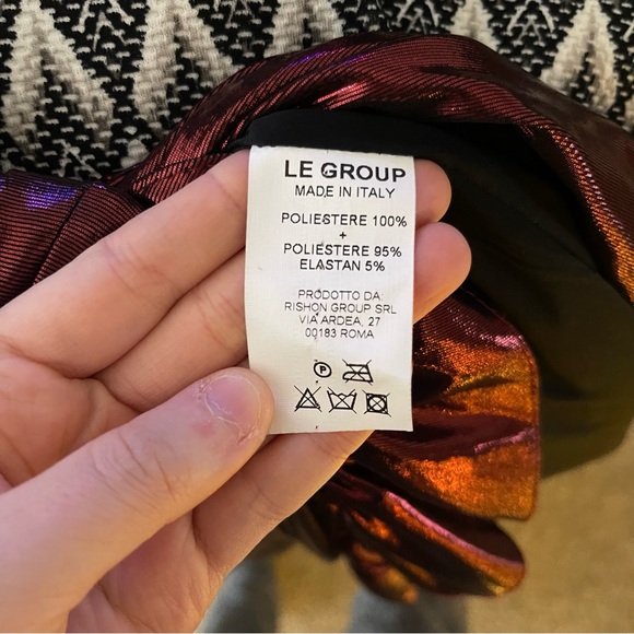 Le Group Made in Italy Metallic Wrap Dress - Picture 7 of 11